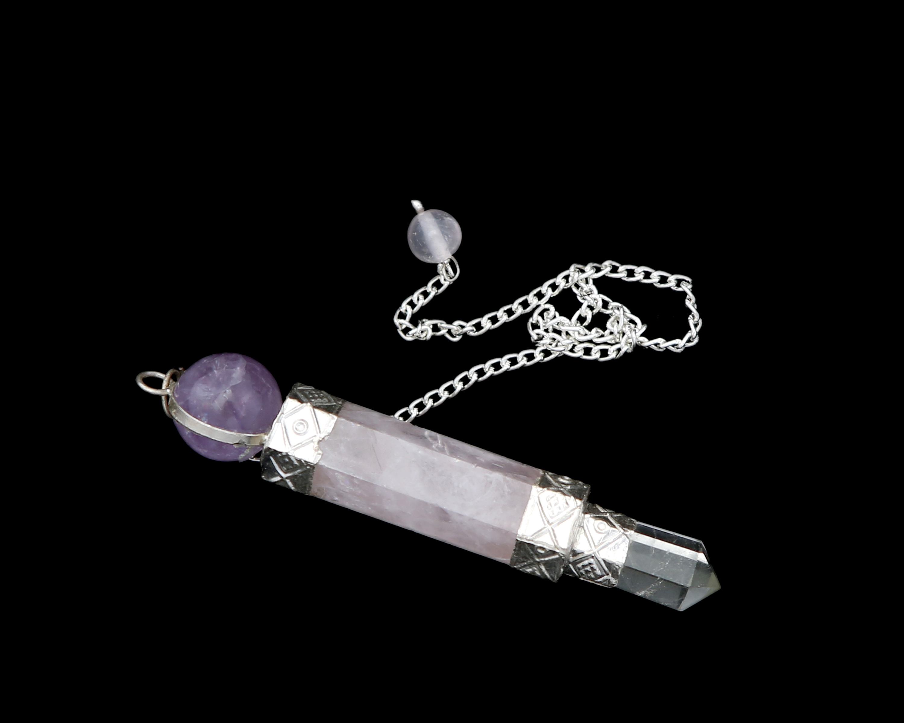 crystal rose quartz pendulum