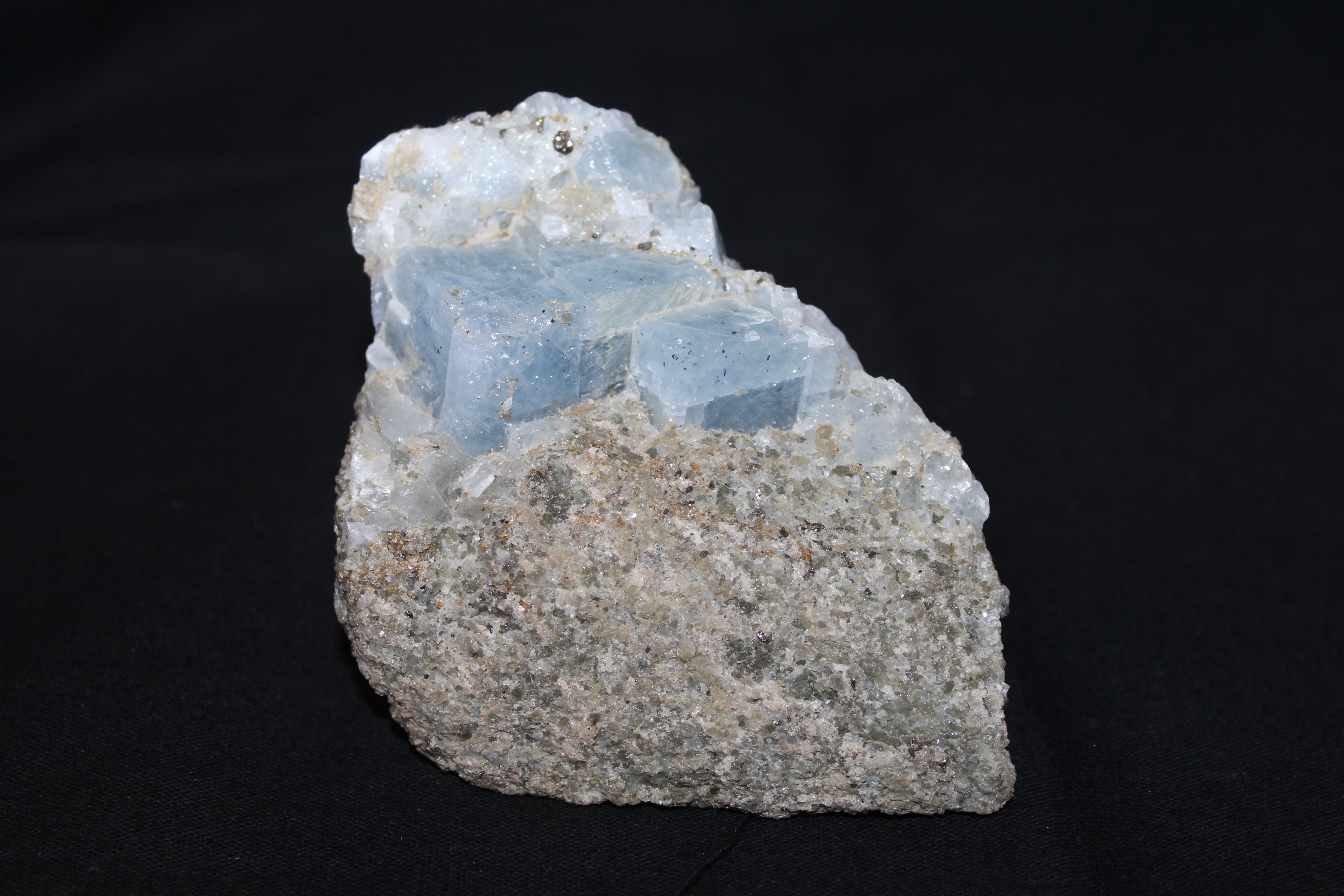 Blue Calcite Mineral Specimen.